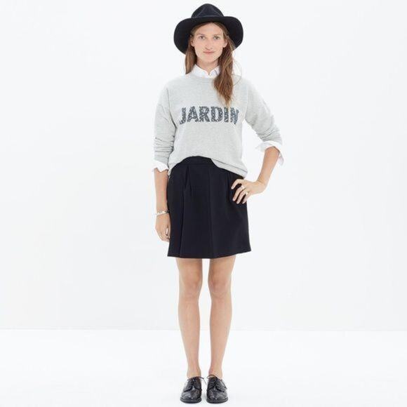 Madewell Y2K Bistro Texture Striped A-Line Pleated Mini Skirt sz 12 Large - Picture 10 of 11